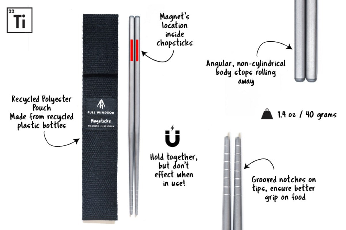 Magsticks - Titanium Magnetic Chopsticks - Storming Gravity