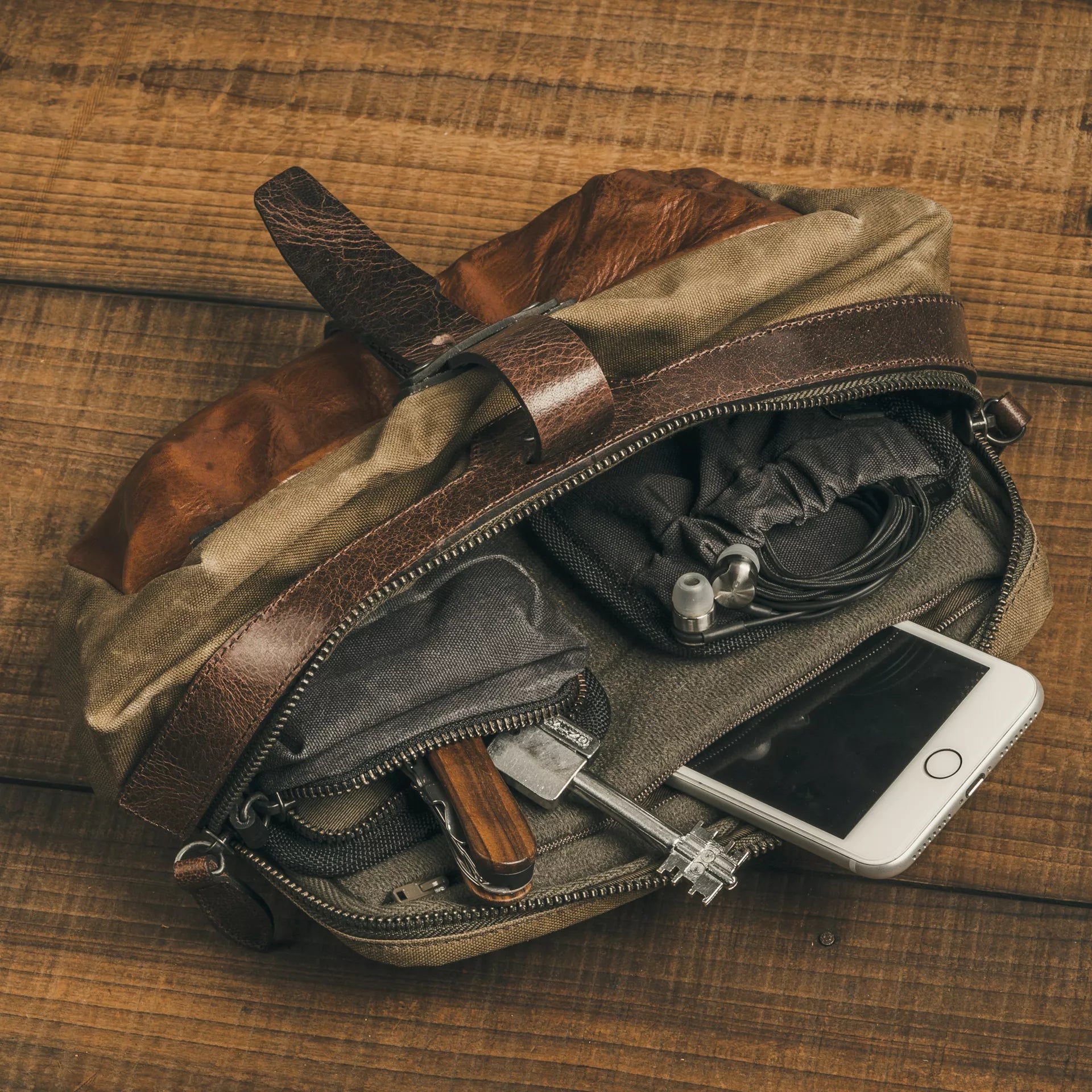 Mini Rider Sling Bag 3.5L - Leather Canvas Version