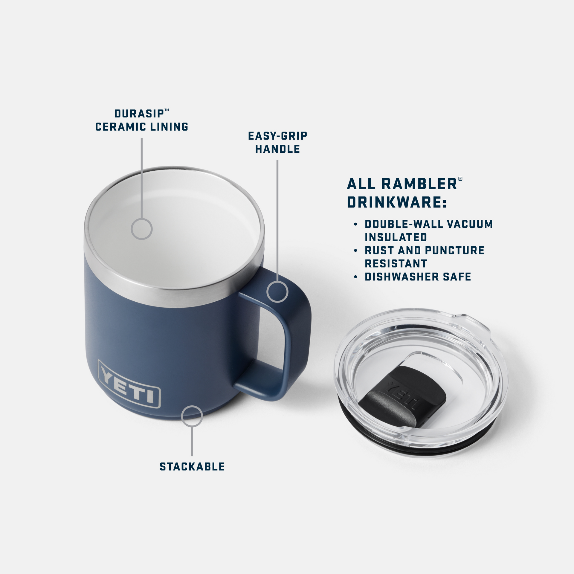 Rambler® 10 oz Stackable Mug With Durasip™ Ceramic Lining - Storming Gravity