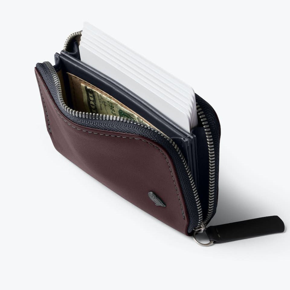 Bellroy Folio Mini | Unisex Leather Zip Wallet, Magnetic Pouch - Storming Gravity