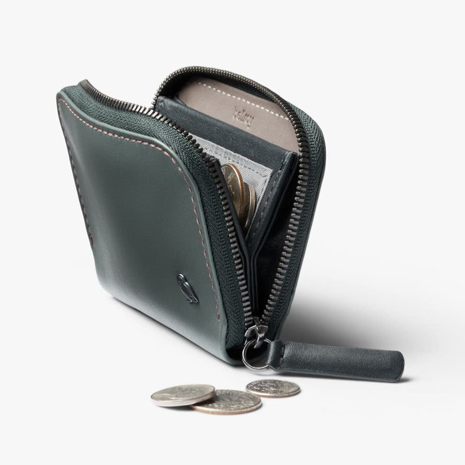 Bellroy Folio Mini | Unisex Leather Zip Wallet, Magnetic Pouch - Storming Gravity