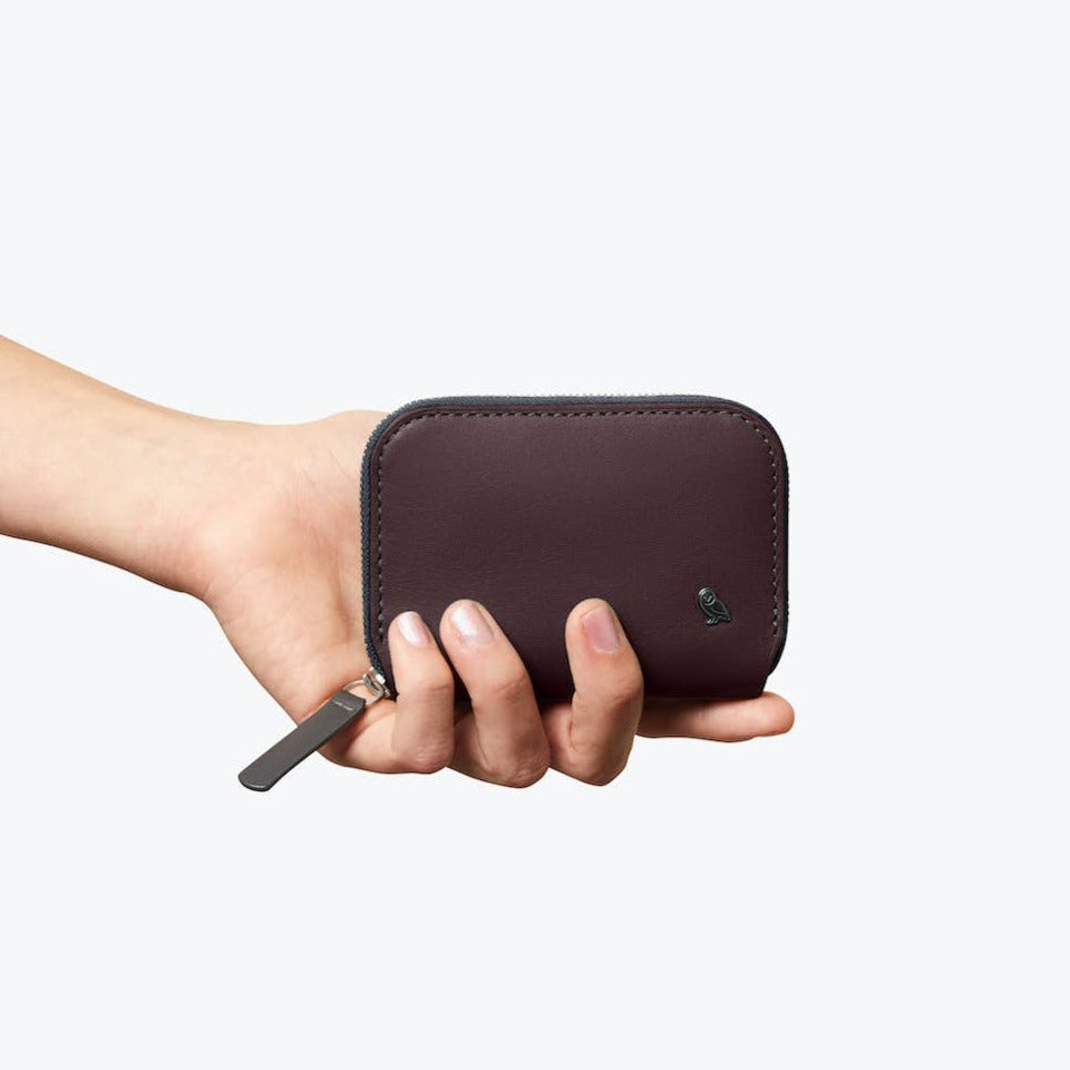 Bellroy Folio Mini | Unisex Leather Zip Wallet, Magnetic Pouch - Storming Gravity