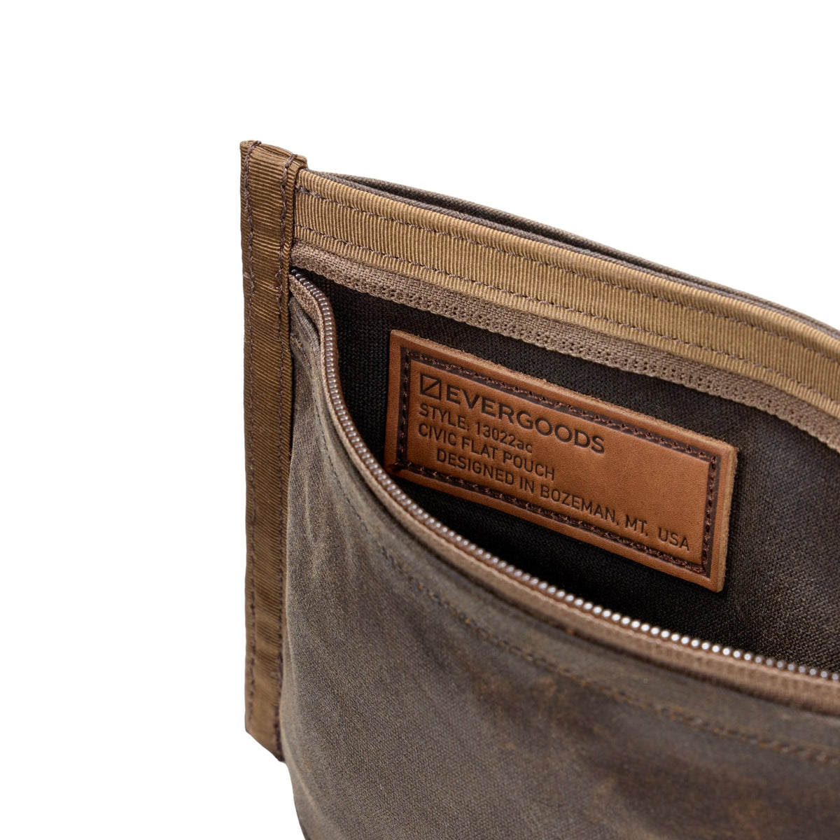 Civic Flat Pouch - Waxed Canvas