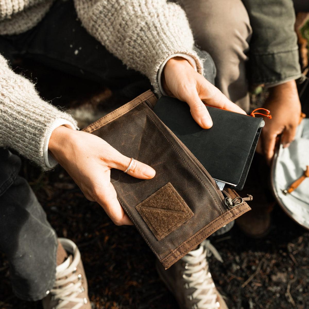 Civic Flat Pouch - Waxed Canvas