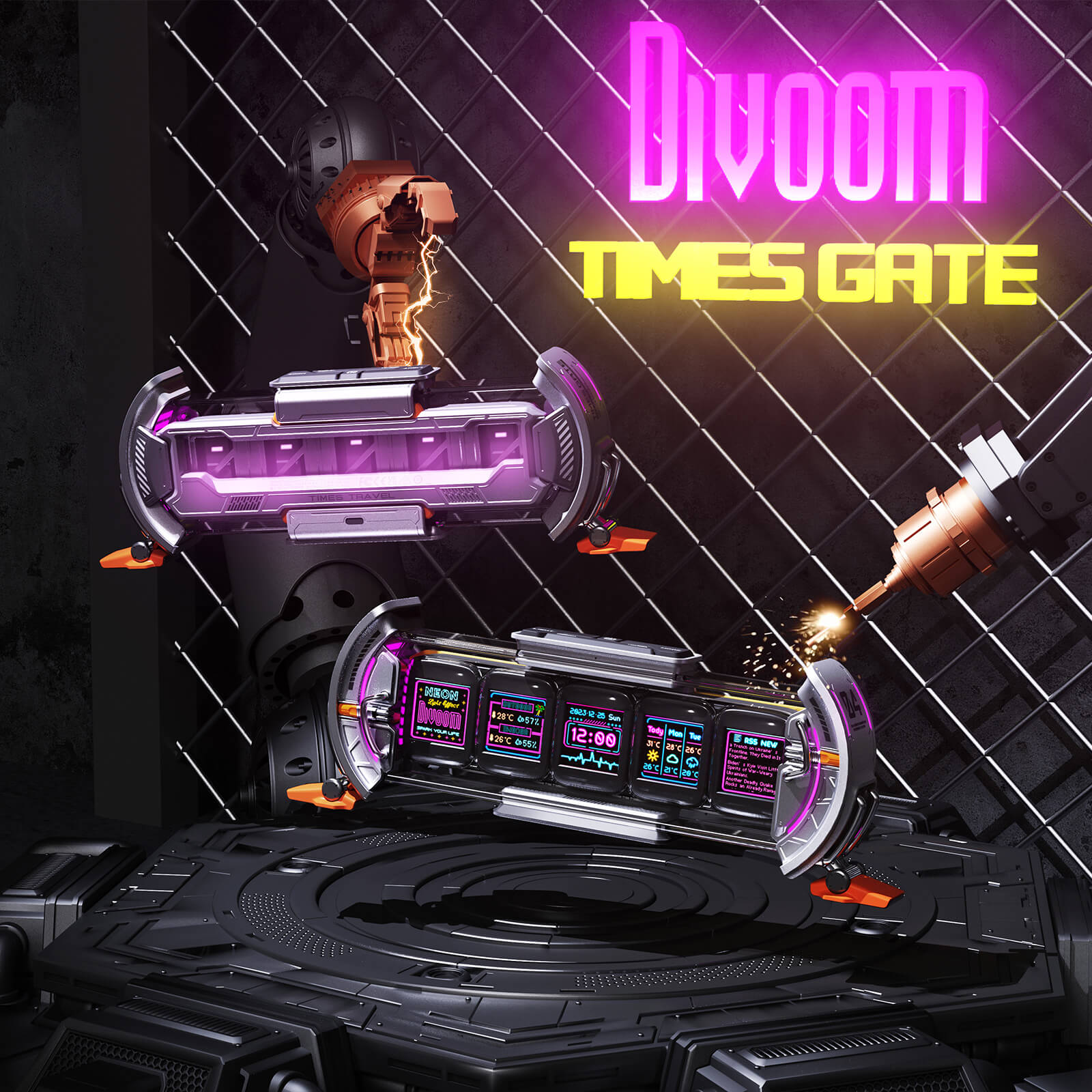 Times Gate | Pixel Art Informative Display - Storming Gravity