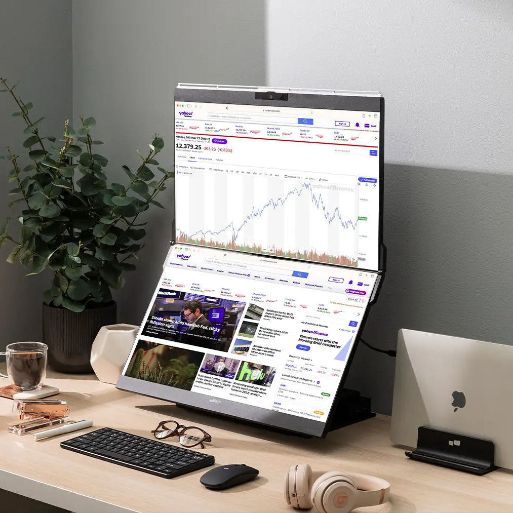 Geminos Stacked Dual Monitor with Stand - Storming Gravity