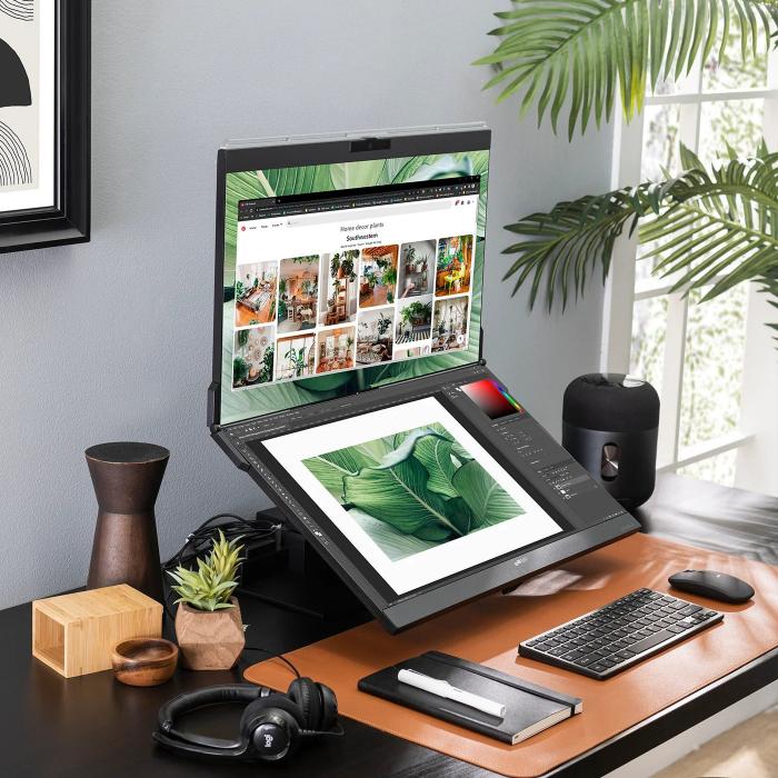 Geminos Stacked Dual Monitor with Stand - Storming Gravity