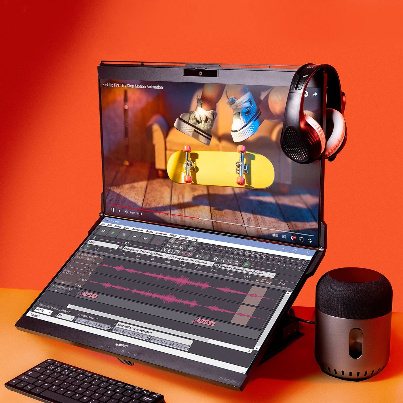 Geminos Stacked Dual Monitor with Stand - Storming Gravity