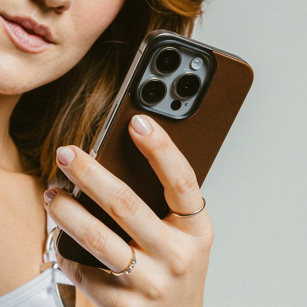Magnetic Horween® Leather Back for iPhone 16 Series - Storming Gravity