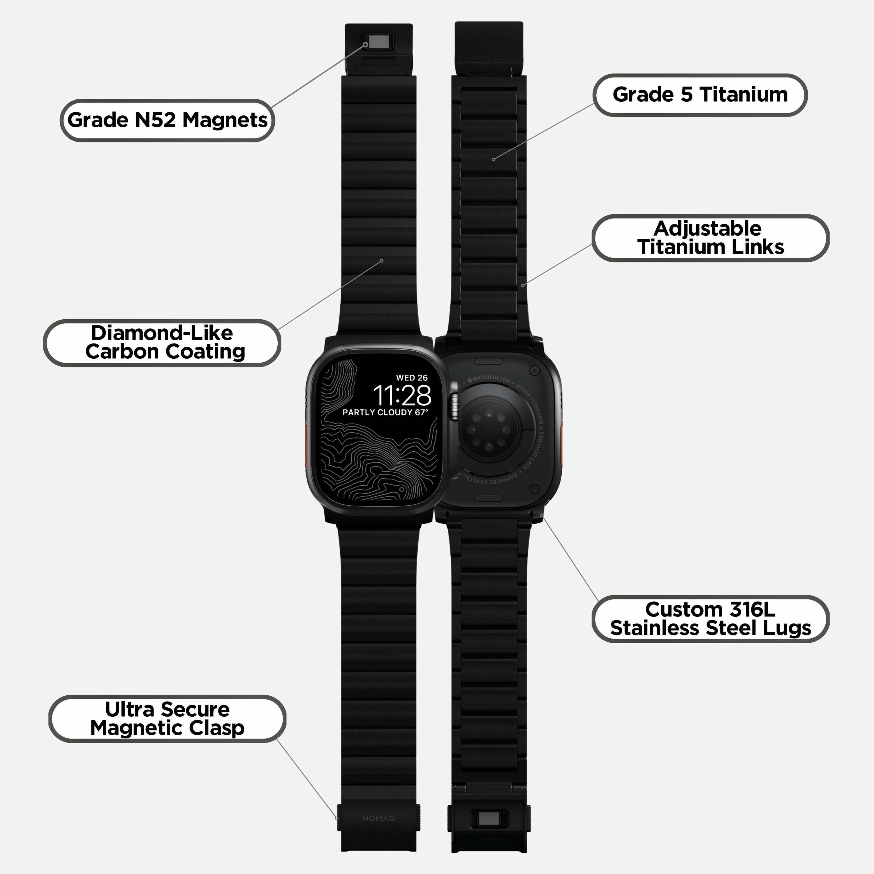 Titanium Band for Apple Watch - Storming Gravity