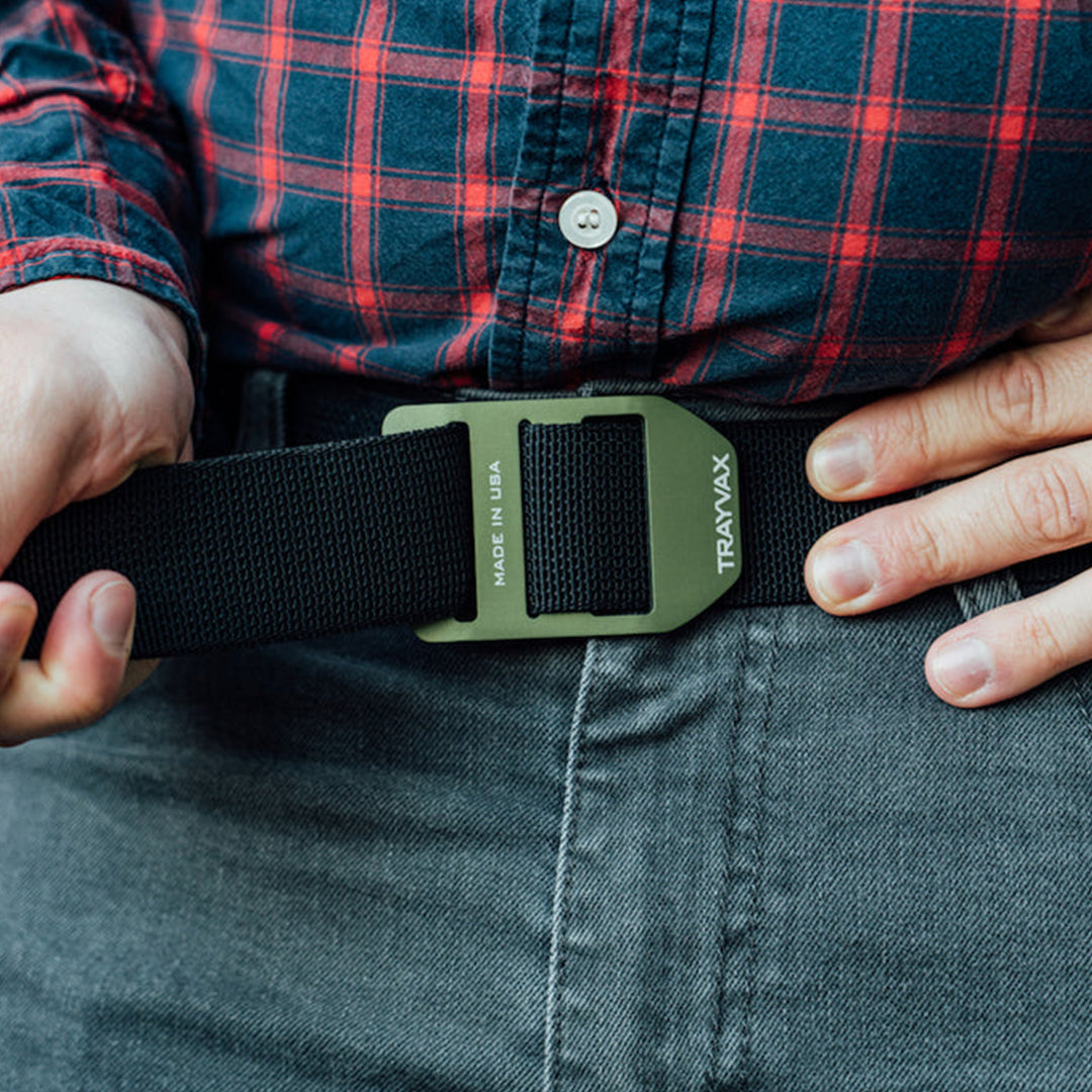 Trayvax Cinch Designer Belt - Heavy Duty Nylon Web Belt - Storming Gravity