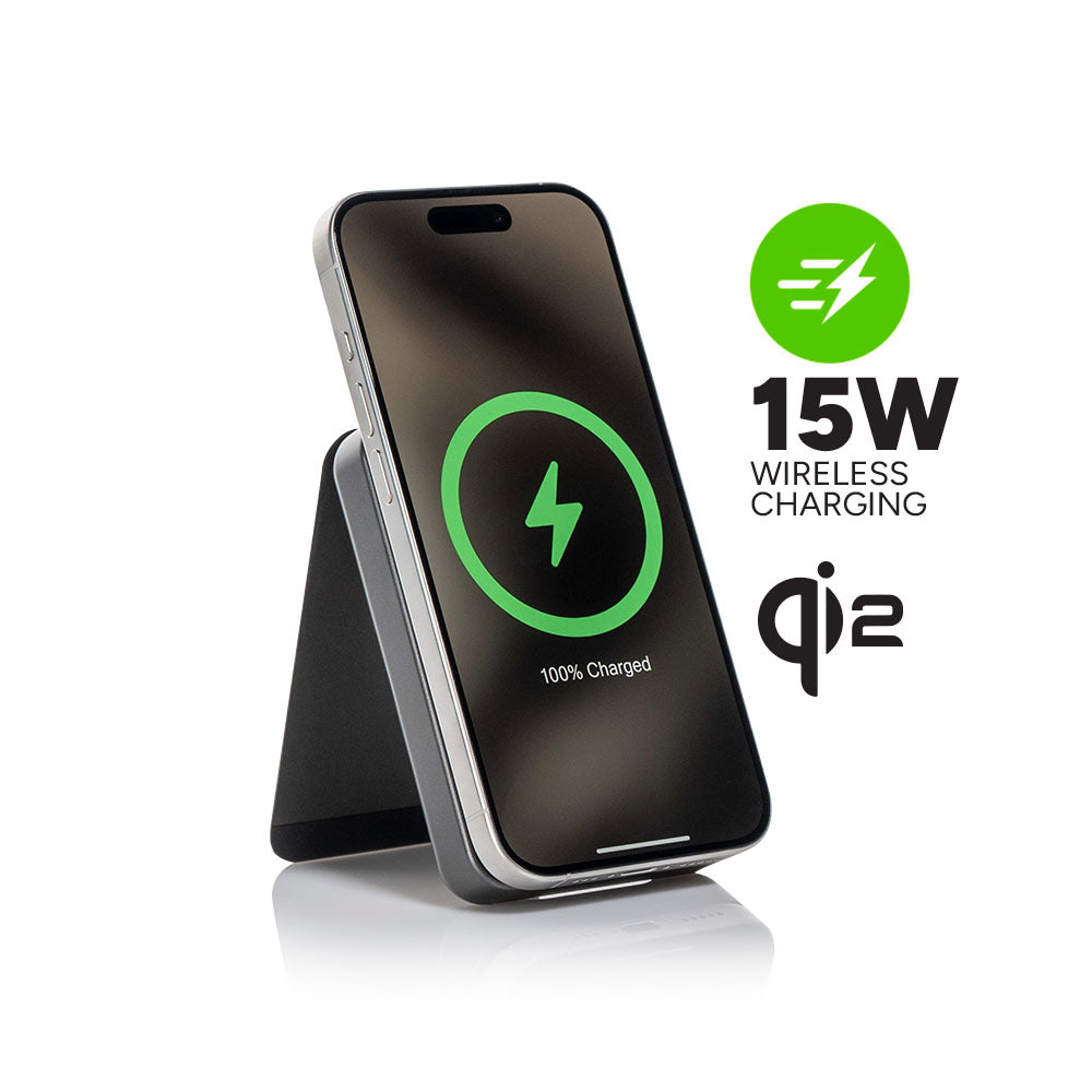 snap+ powerstation mini stand with Qi2 - Storming Gravity