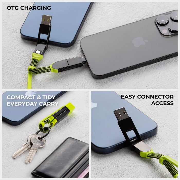 inCharge® XL Pocket - 100W, 6-in-1 keyring cable