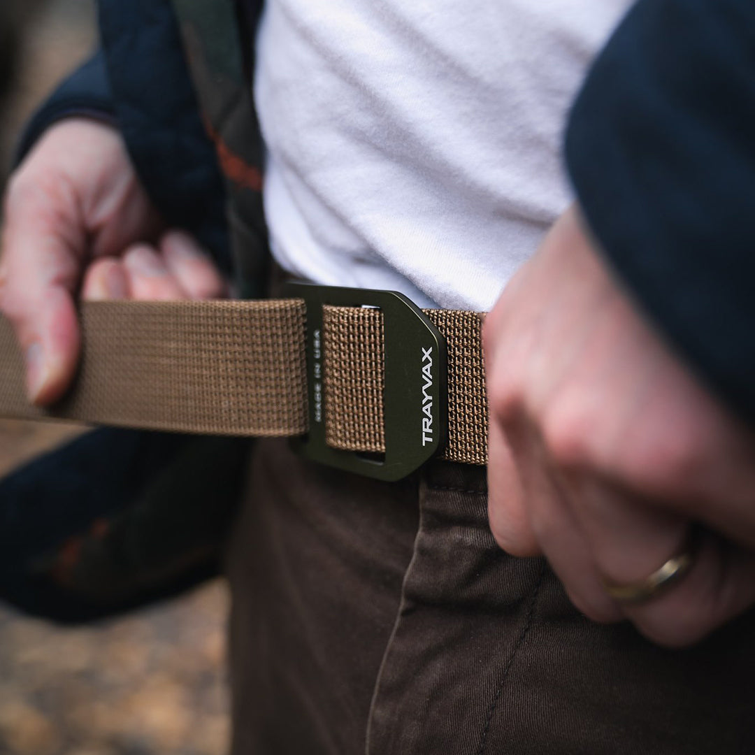 Trayvax Cinch Designer Belt - Heavy Duty Nylon Web Belt - Storming Gravity