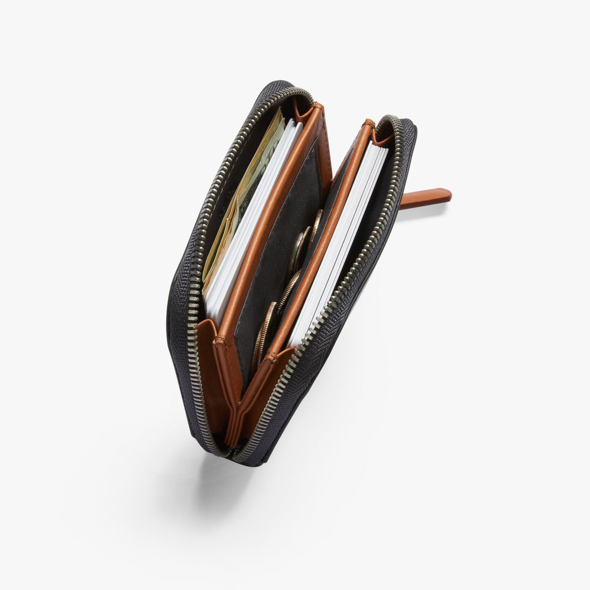 Bellroy Folio Mini | Unisex Leather Zip Wallet, Magnetic Pouch - Storming Gravity