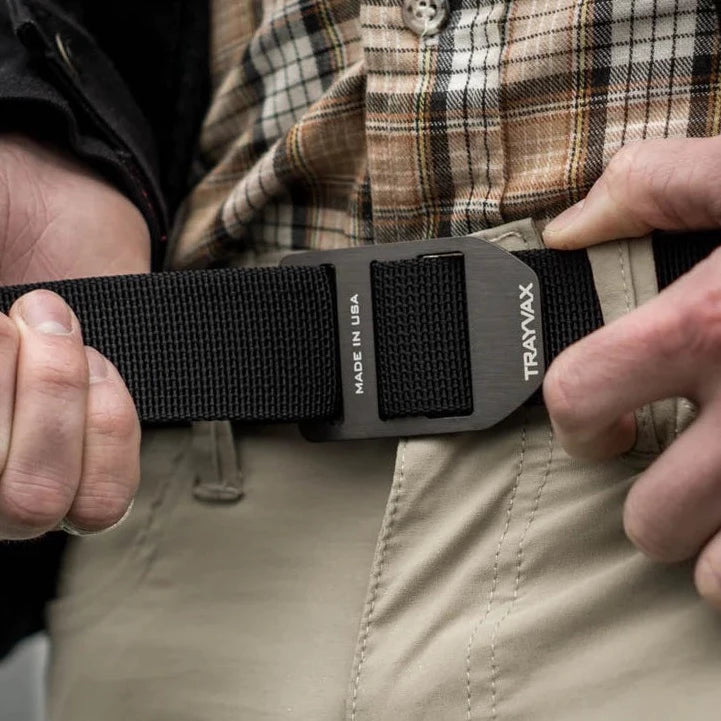 Trayvax Cinch Designer Belt - Heavy Duty Nylon Web Belt - Storming Gravity