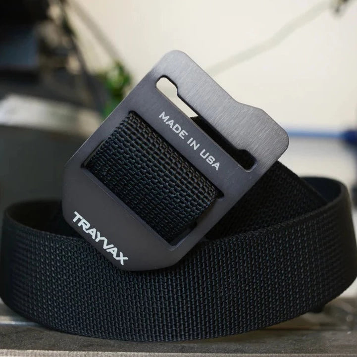 Trayvax Cinch Designer Belt - Heavy Duty Nylon Web Belt - Storming Gravity