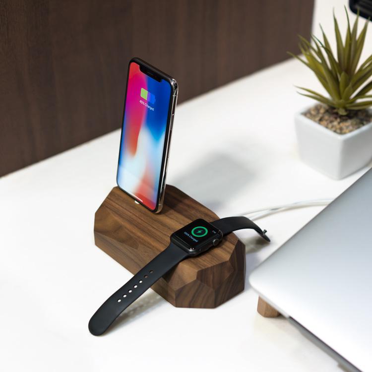 Apple Charging Station - Combo Dock For iPhone & Apple Watch - Oakywood - Storming Gravity