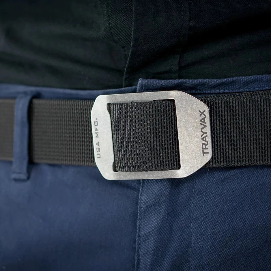 Trayvax Cinch Designer Belt - Heavy Duty Nylon Web Belt - Storming Gravity