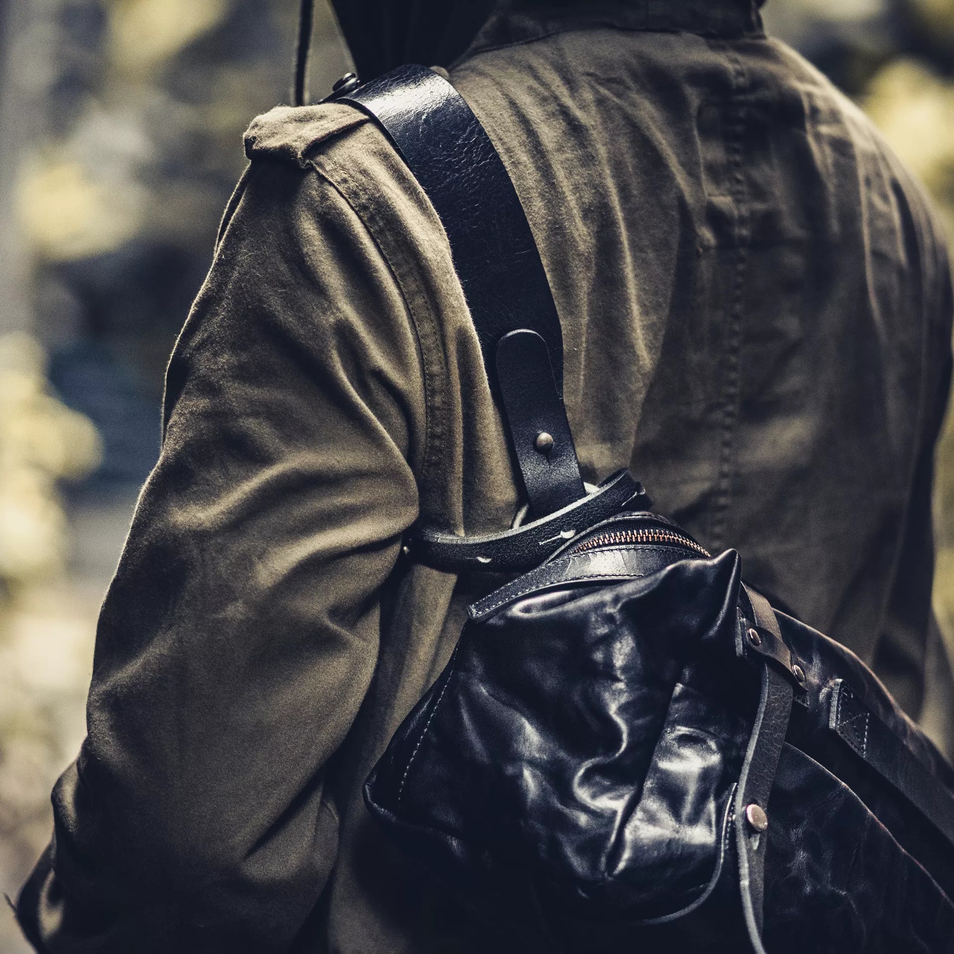 Night Rider Full Leather Sling Bag 9.5L - Storming Gravity