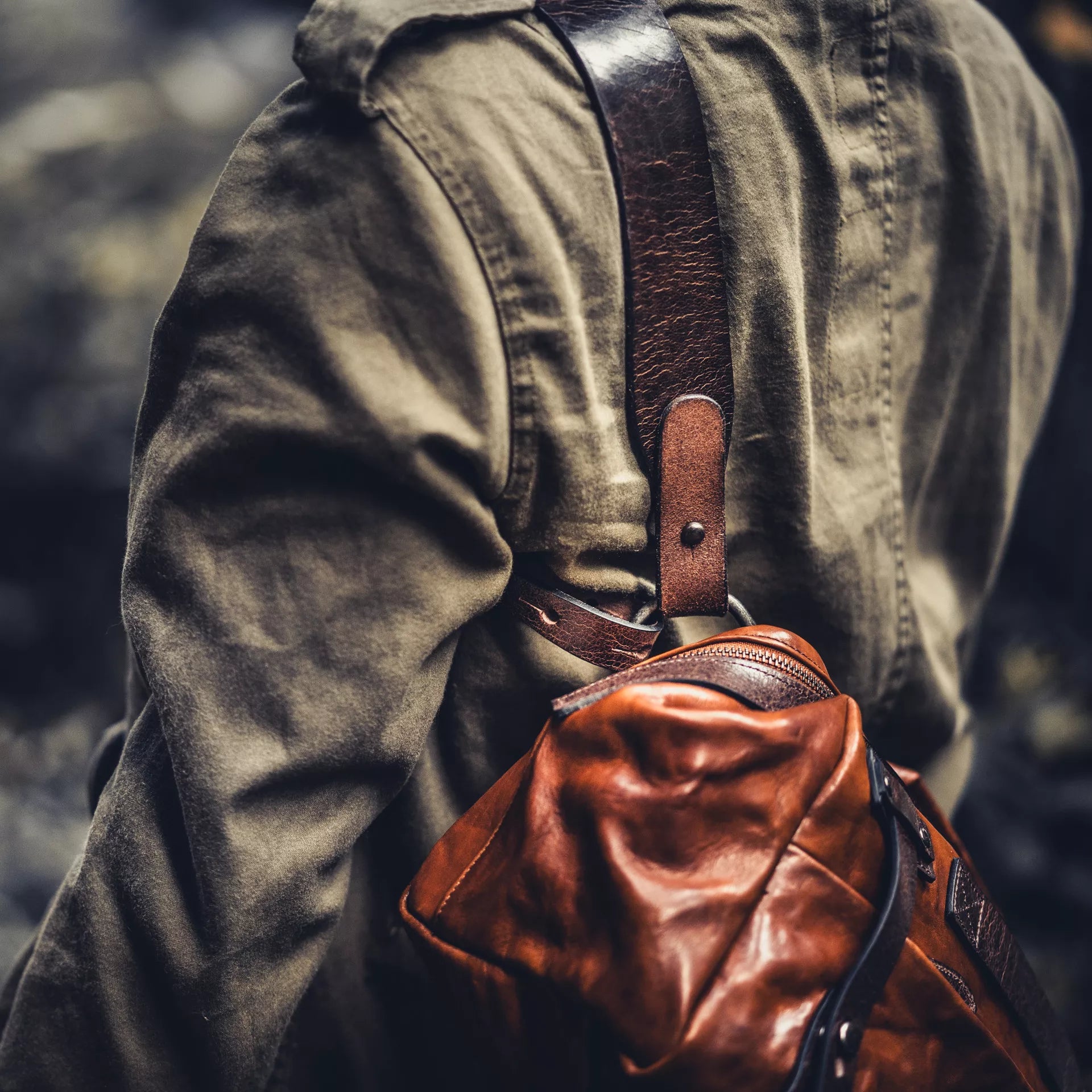 Night Rider Full Leather Sling Bag 9.5L