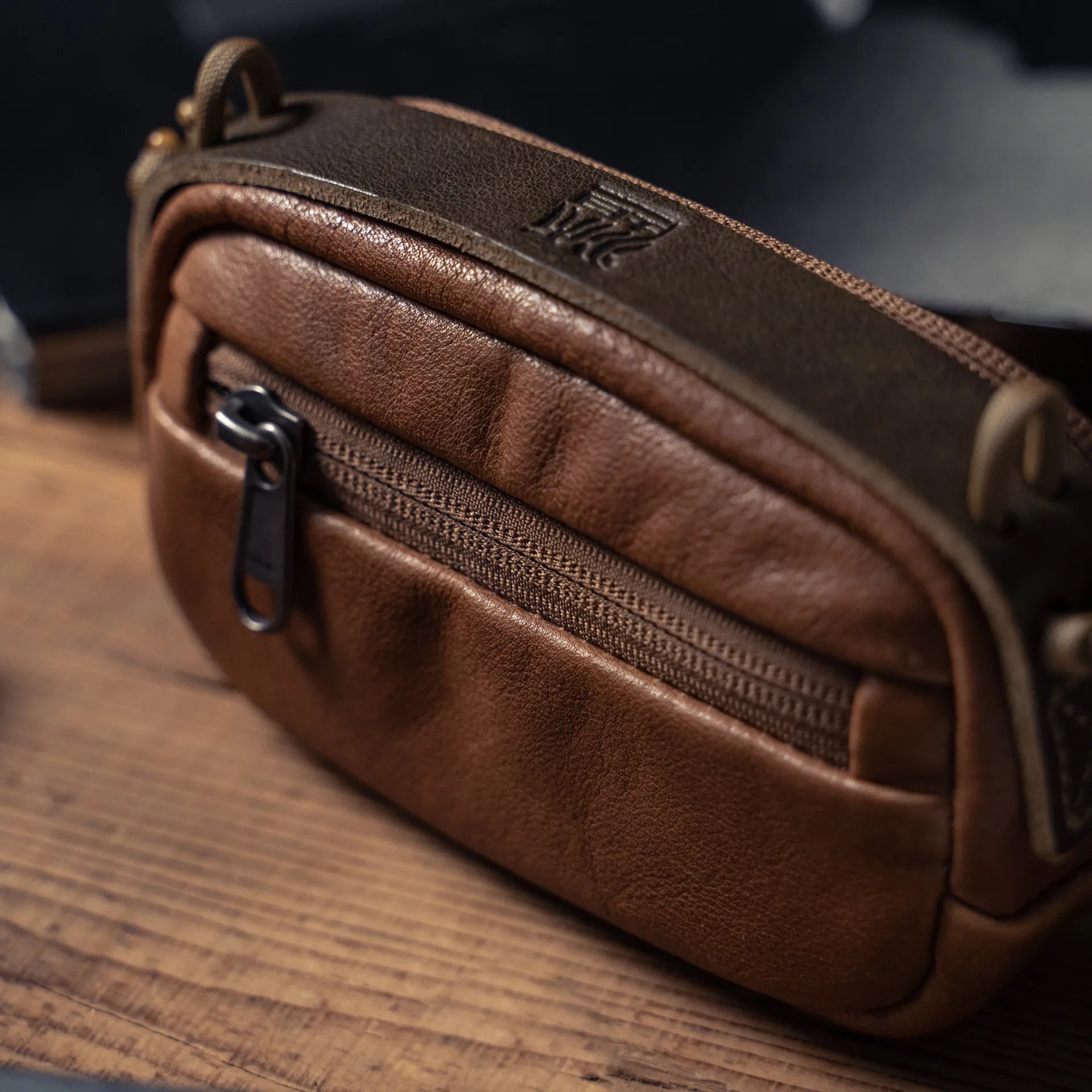 Full Leather Portable Camera Pouch S - Storming Gravity