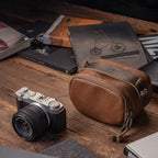 Full Leather Portable Camera Pouch ML