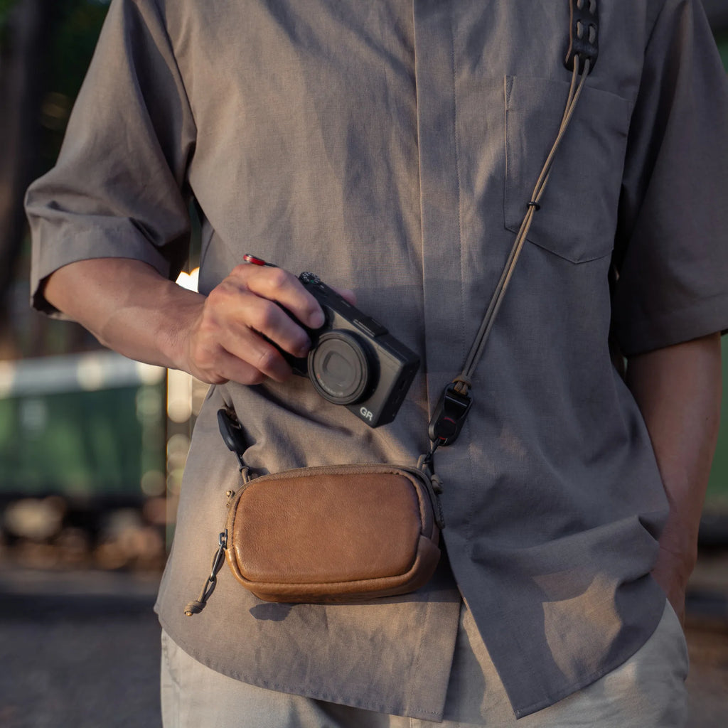 Full Leather Portable Camera Pouch S