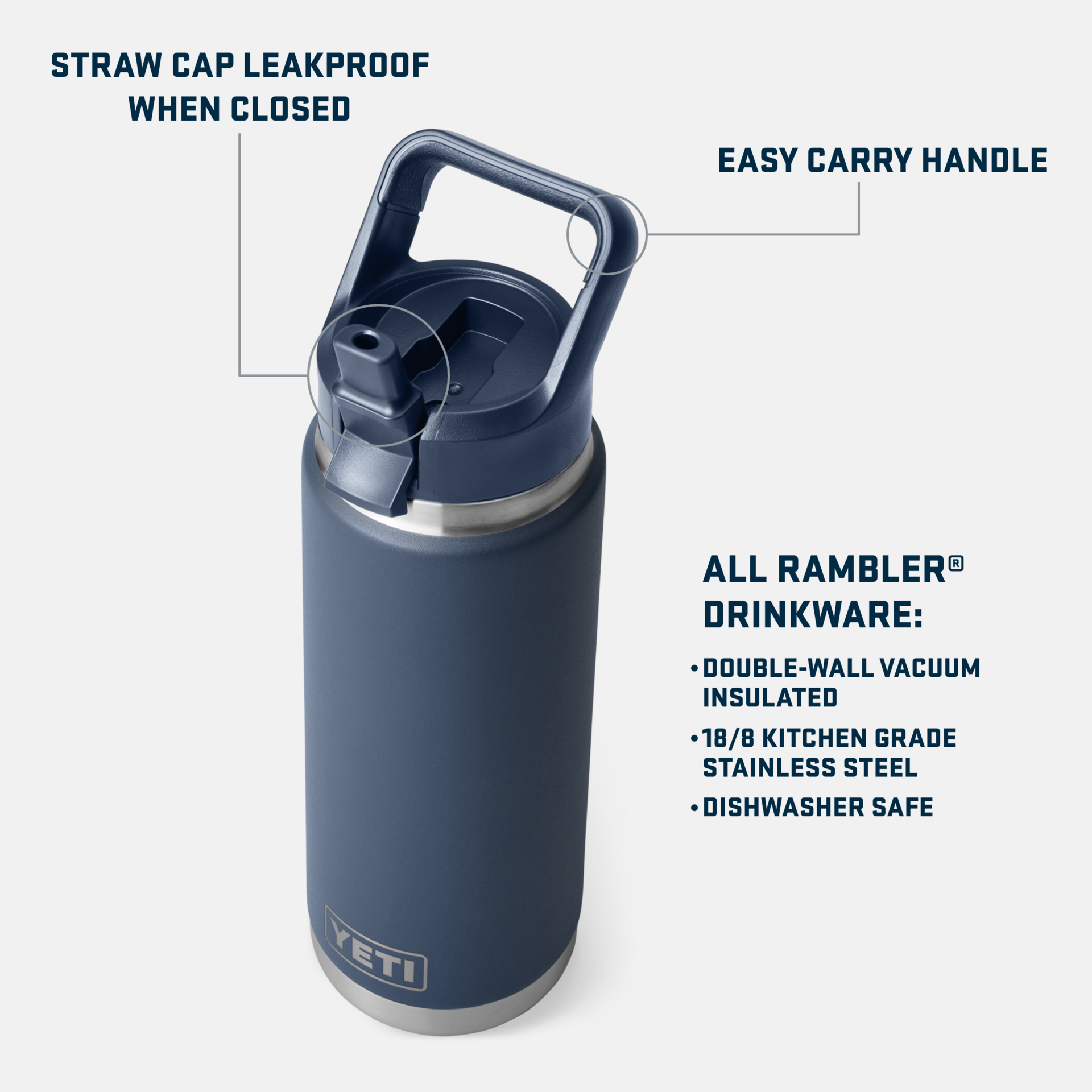 Rambler® 26oz Water Bottle With Straw Cap