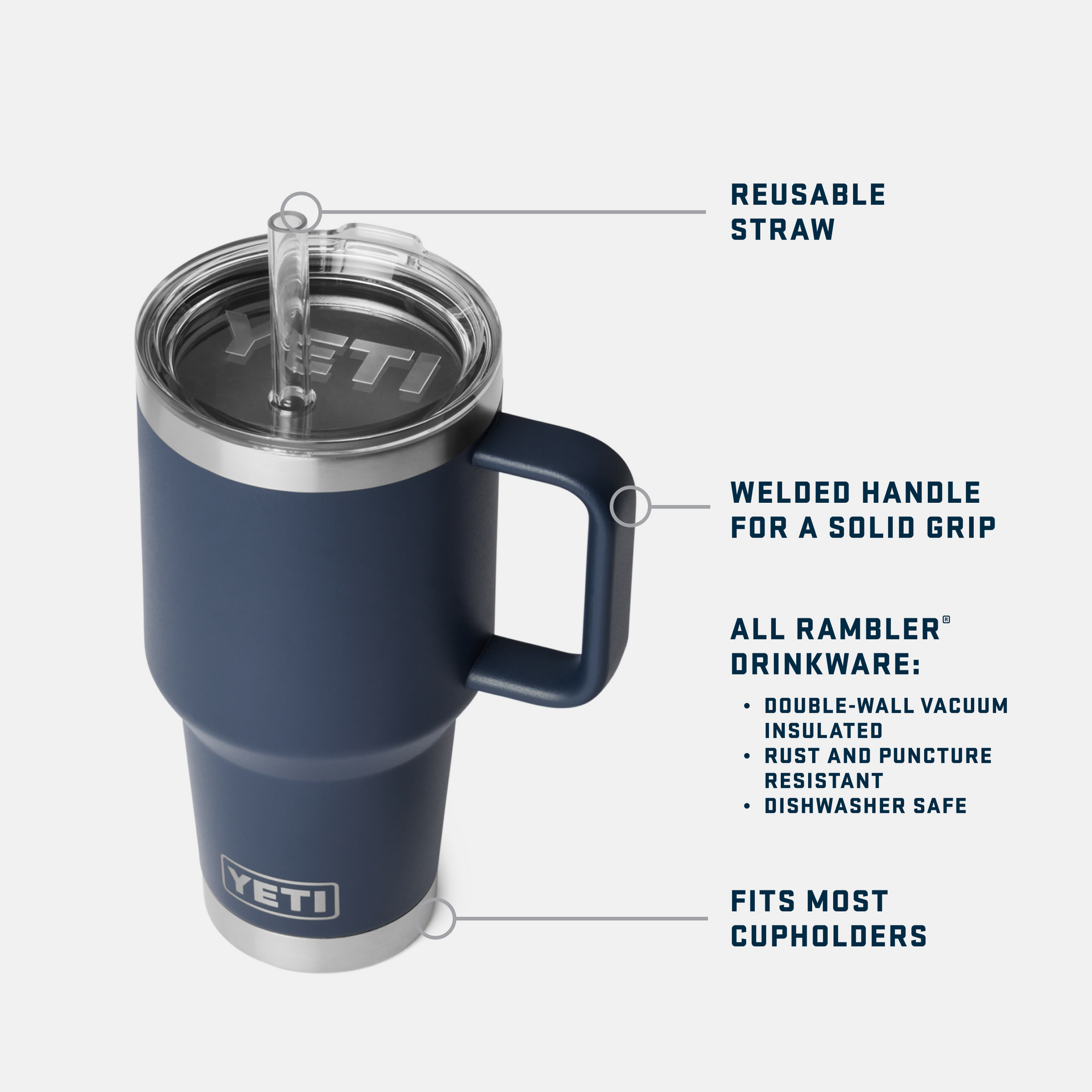 Rambler Straw Mug with Straw Lid - Storming Gravity