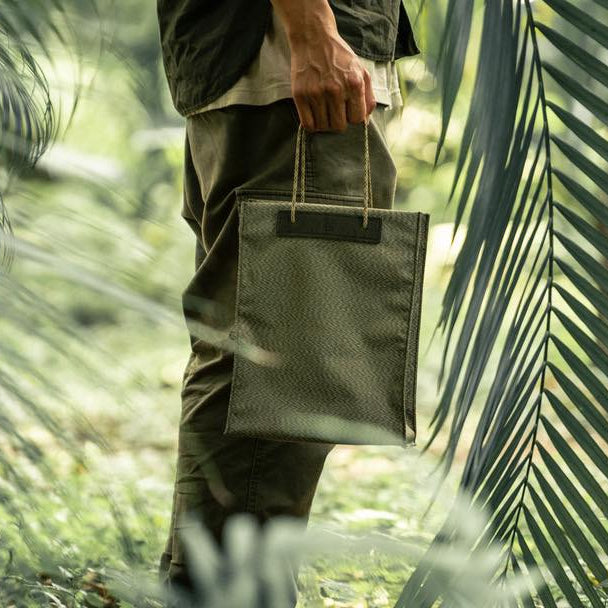 Limited Edition Salt & Pepper Canvas Foldable Shopping Bag Combo Set - 5L & 18L