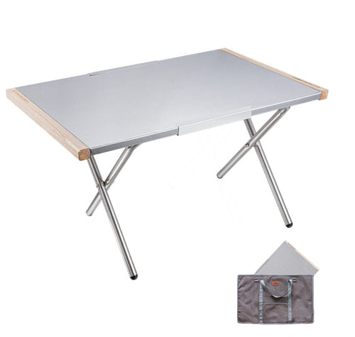 Stainless Steel Embossing Outdoor Side Table with Carrying Bag