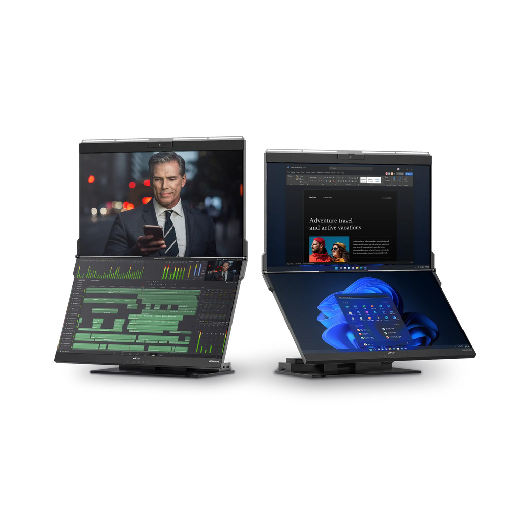Geminos Stacked Dual Monitor with Stand - Storming Gravity