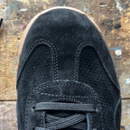 Top view of the Mackall 45 Black + Gum shoe and flat-woven laces