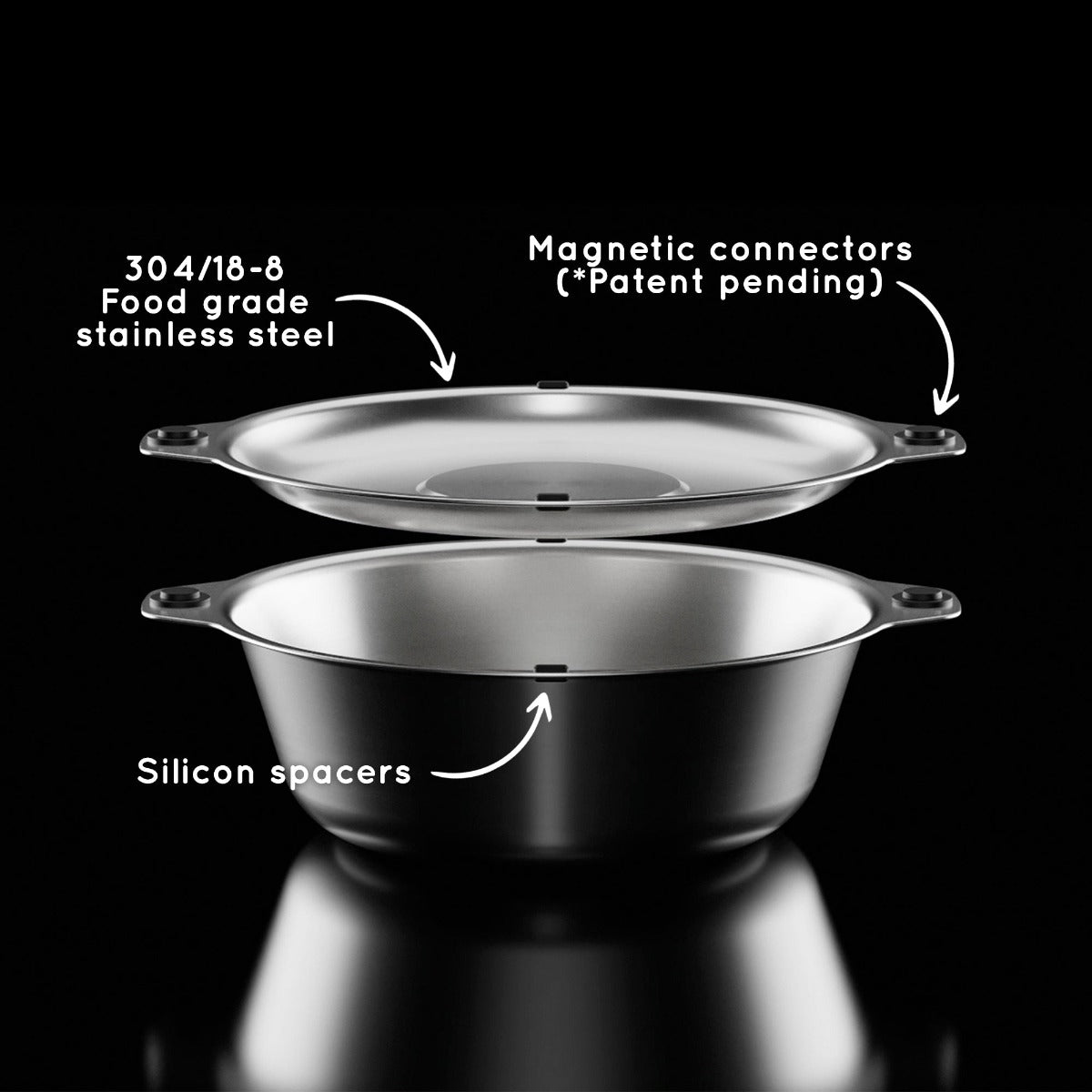 Magware - Magnetic Bowls /Plates Single Set (4 PCS)
