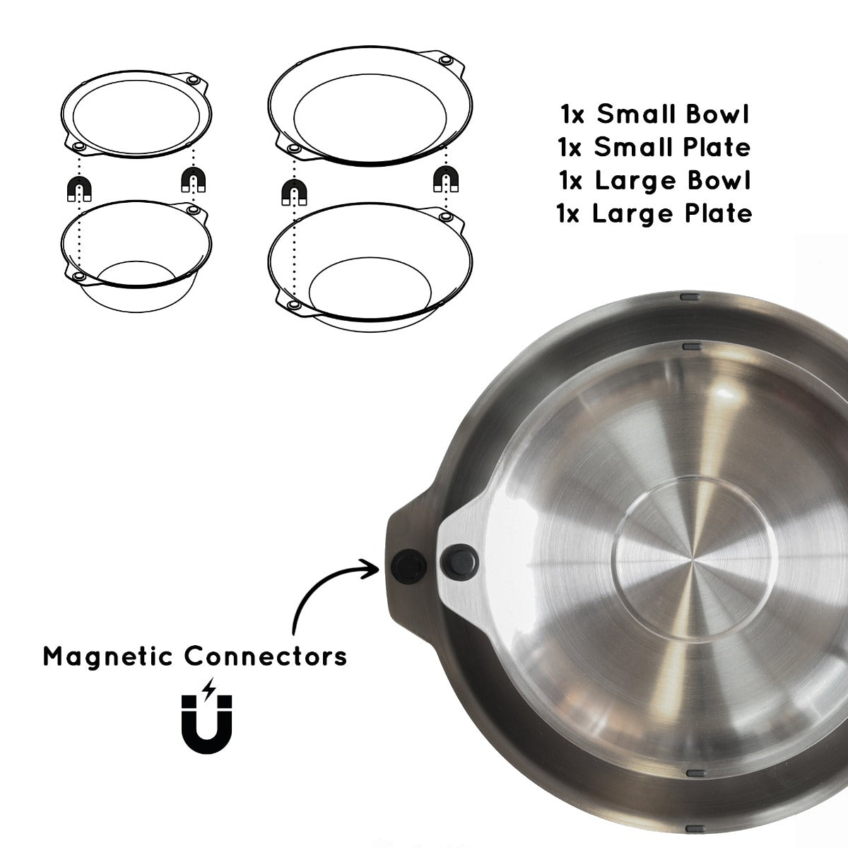 Magware - Magnetic Bowls /Plates Single Set (4 PCS)