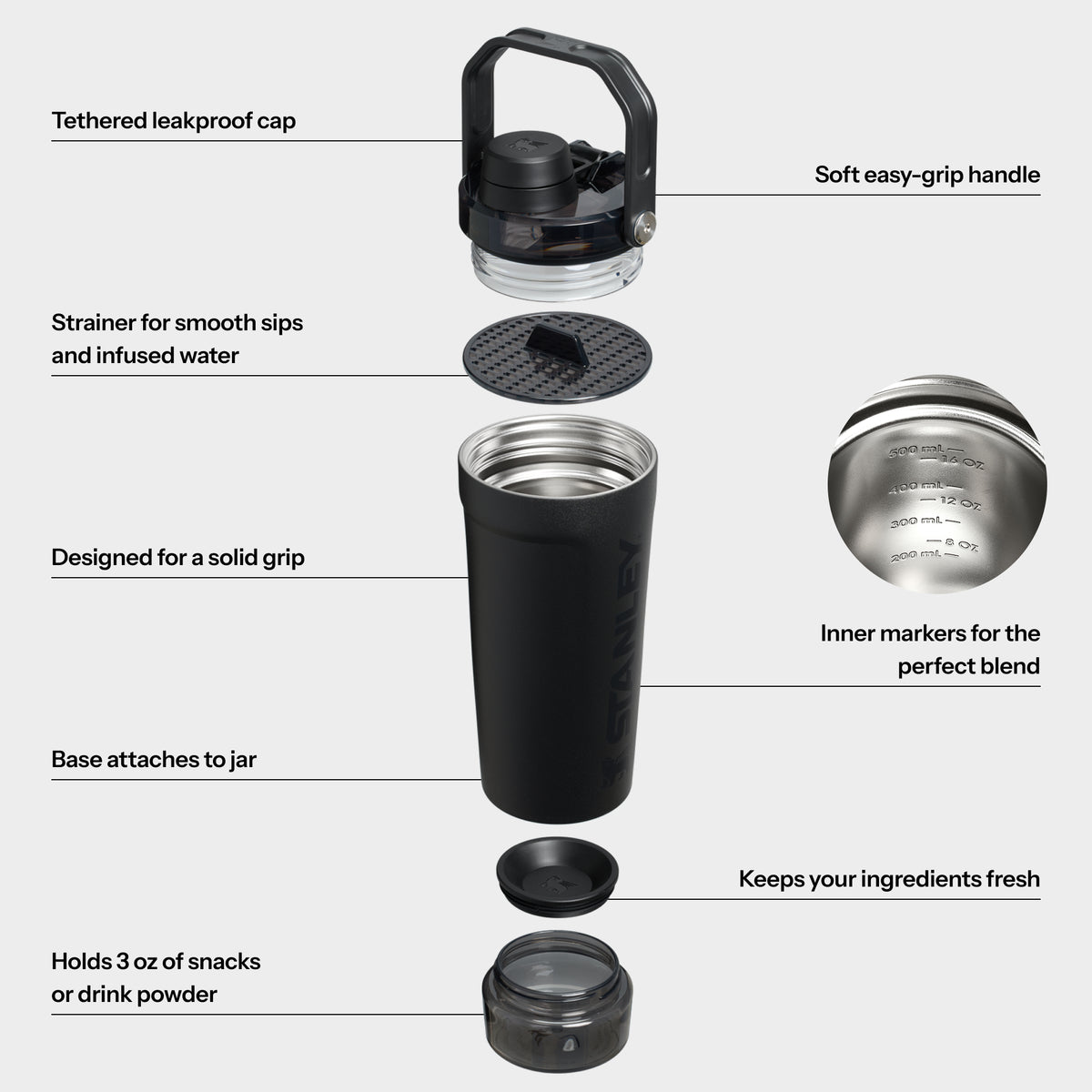 The Vitalize™ Shaker Bottle 20oz - Storming Gravity
