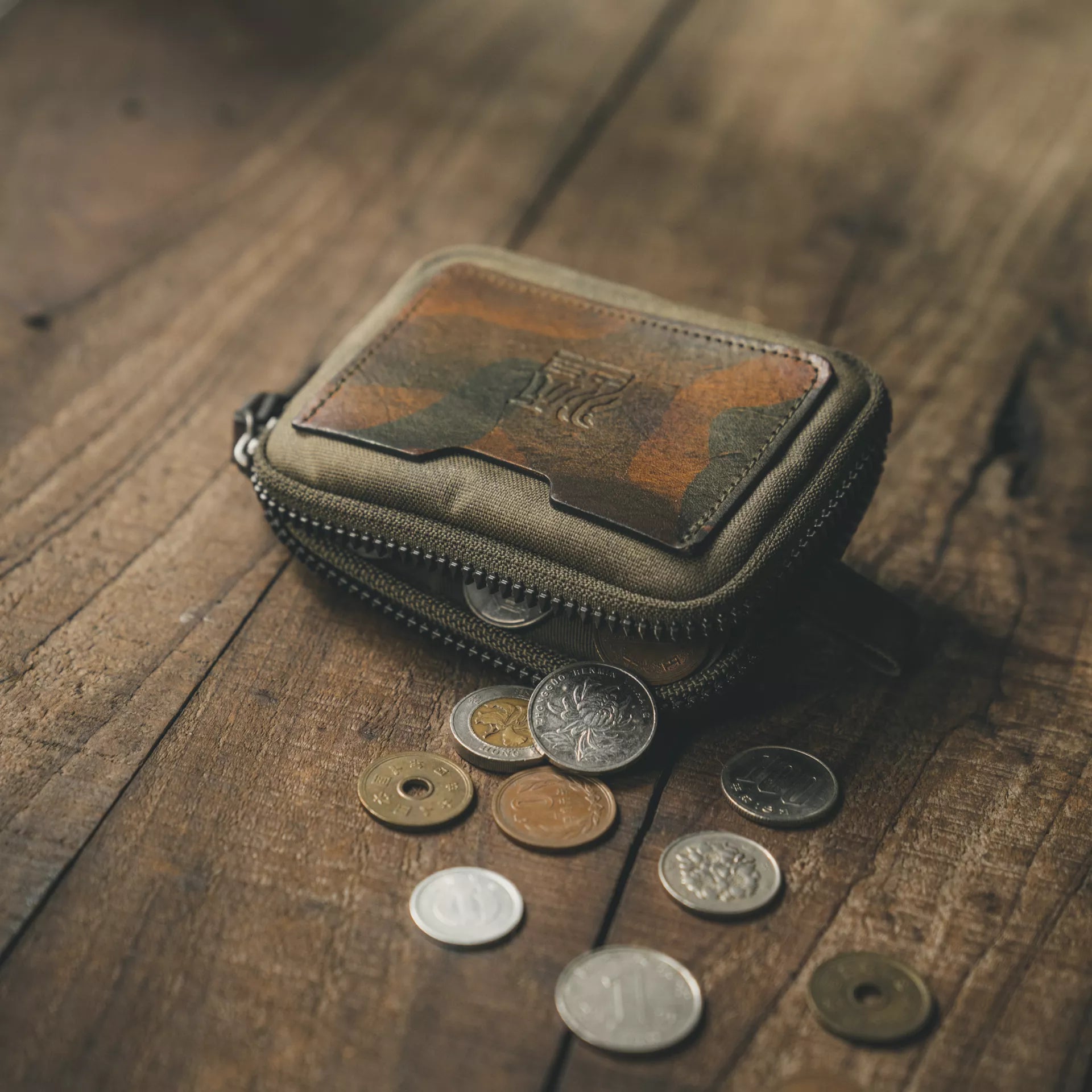 Woodland Camo Leather Essential Wallet - Storming Gravity
