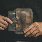 Woodland Camo Leather Passport Pouch / Travel Folio