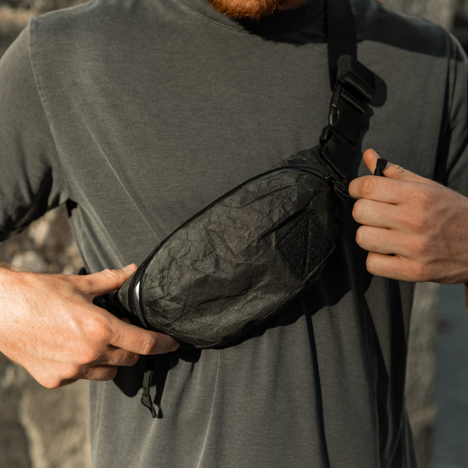 CIVIC Access Sling 1L ULTRA Black Magic worn on body