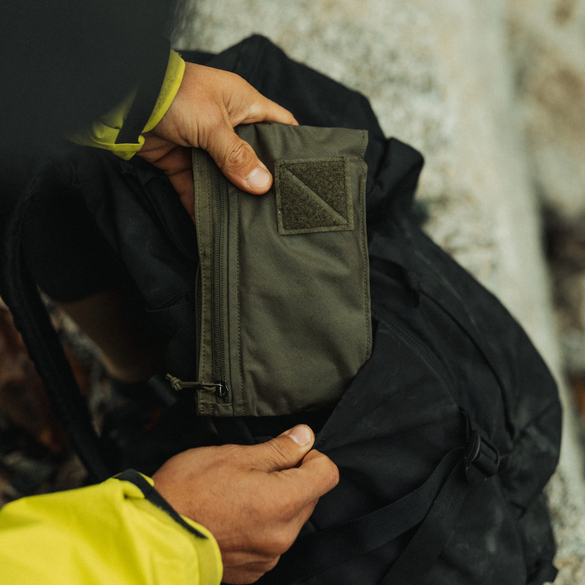 CIVIC Flat Pouch OD Green Outdoor Kit fits in side pocket