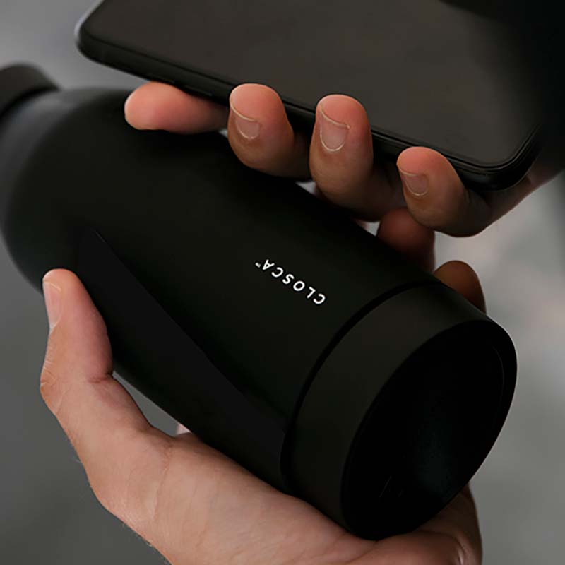 Closca Bottle Original - Glass Hands-free Thermos Bottle - Storming Gravity