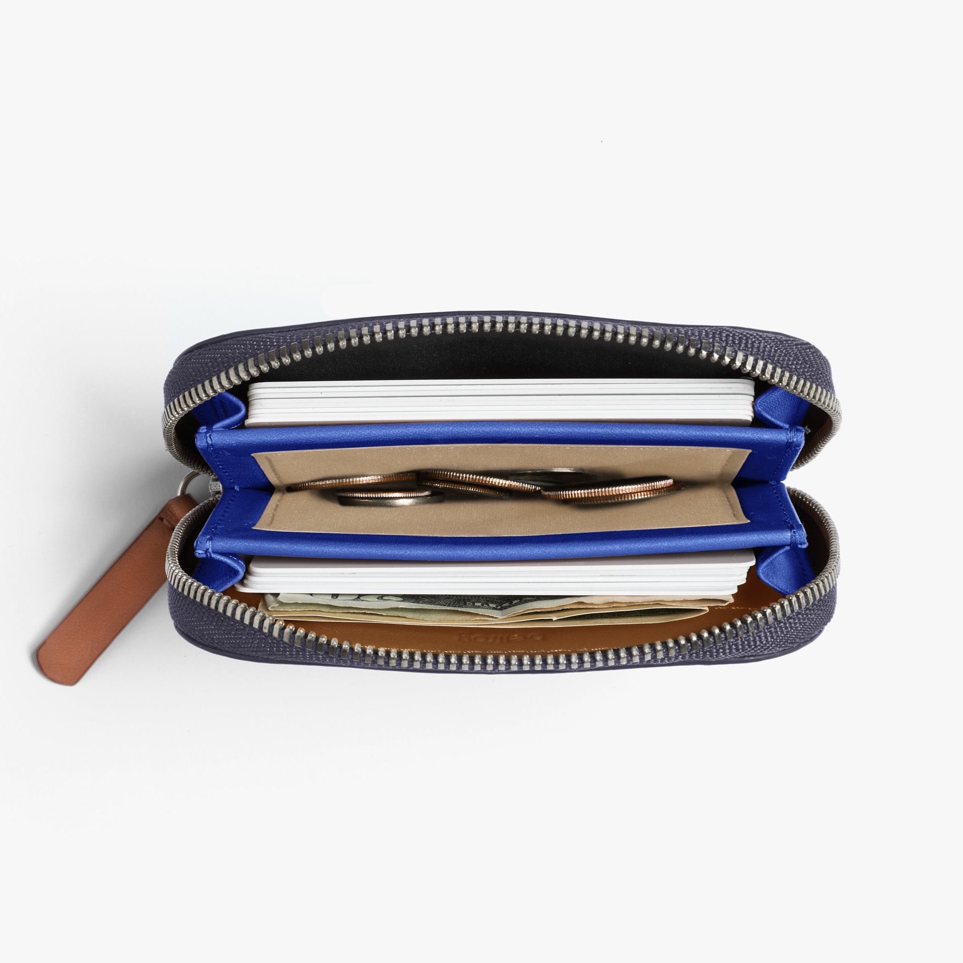 Bellroy Folio Mini | Unisex Leather Zip Wallet, Magnetic Pouch - Storming Gravity