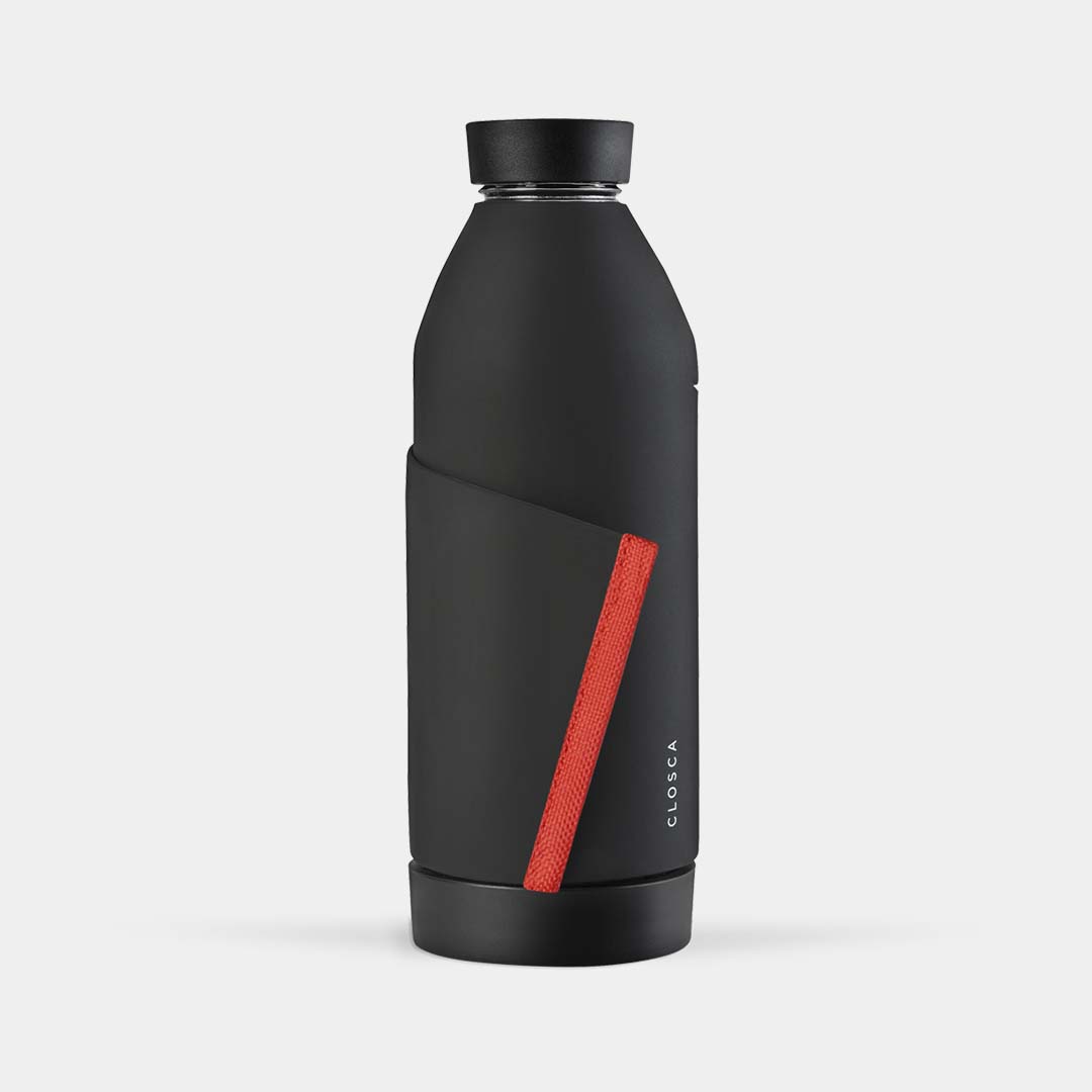 Closca Bottle Original - Glass Hands-free Thermos Bottle - Storming Gravity