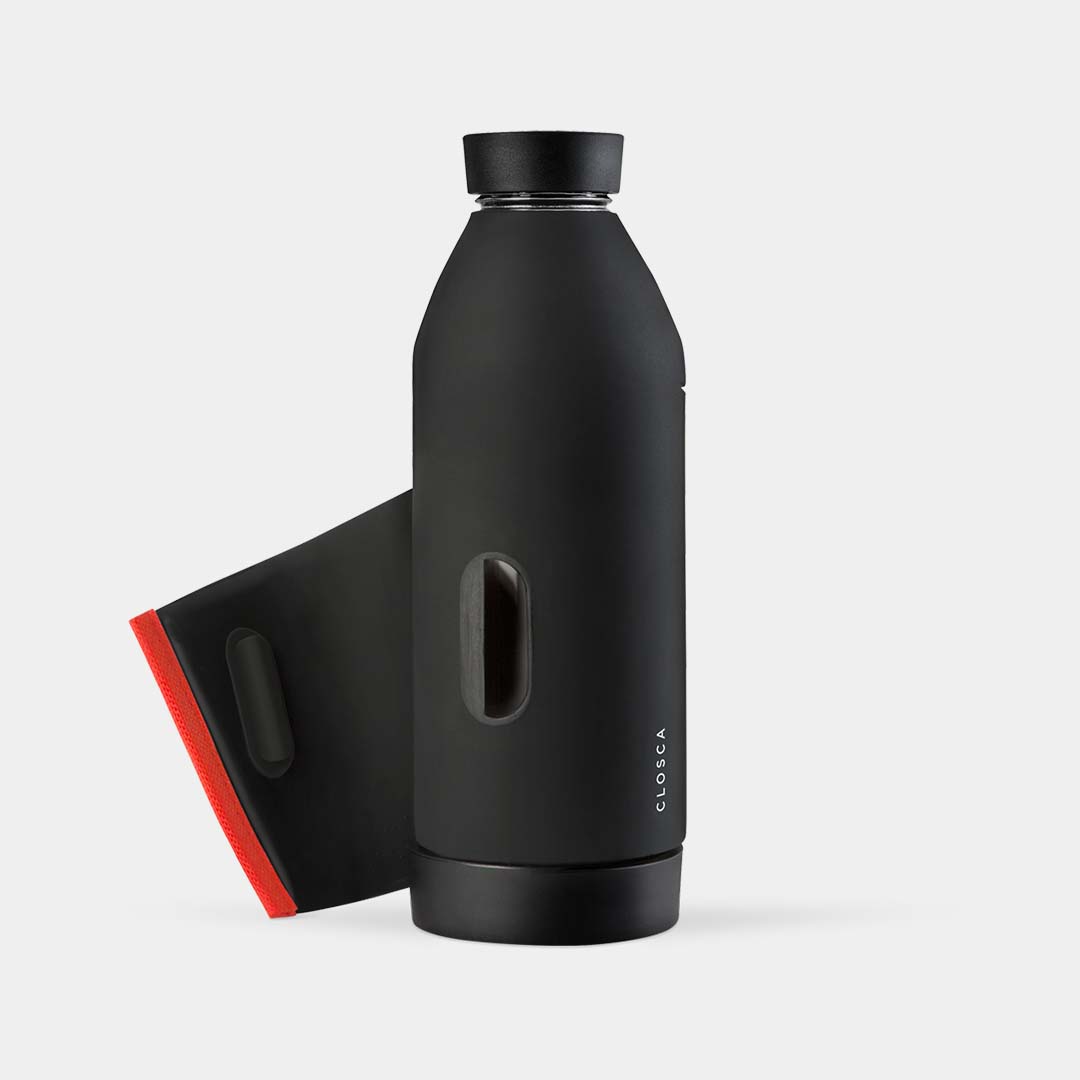 Closca Bottle Original - Glass Hands-free Thermos Bottle - Storming Gravity