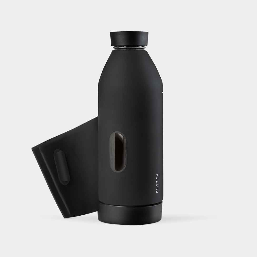 Closca Bottle Original - Glass Hands-free Thermos Bottle - Storming Gravity