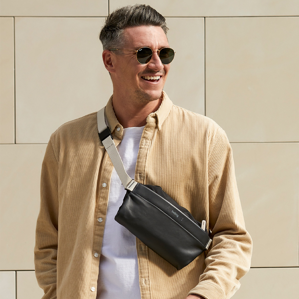 Bellroy Sling Mini Premium | Unisex Sling Bag, Premium Leather - Storming Gravity