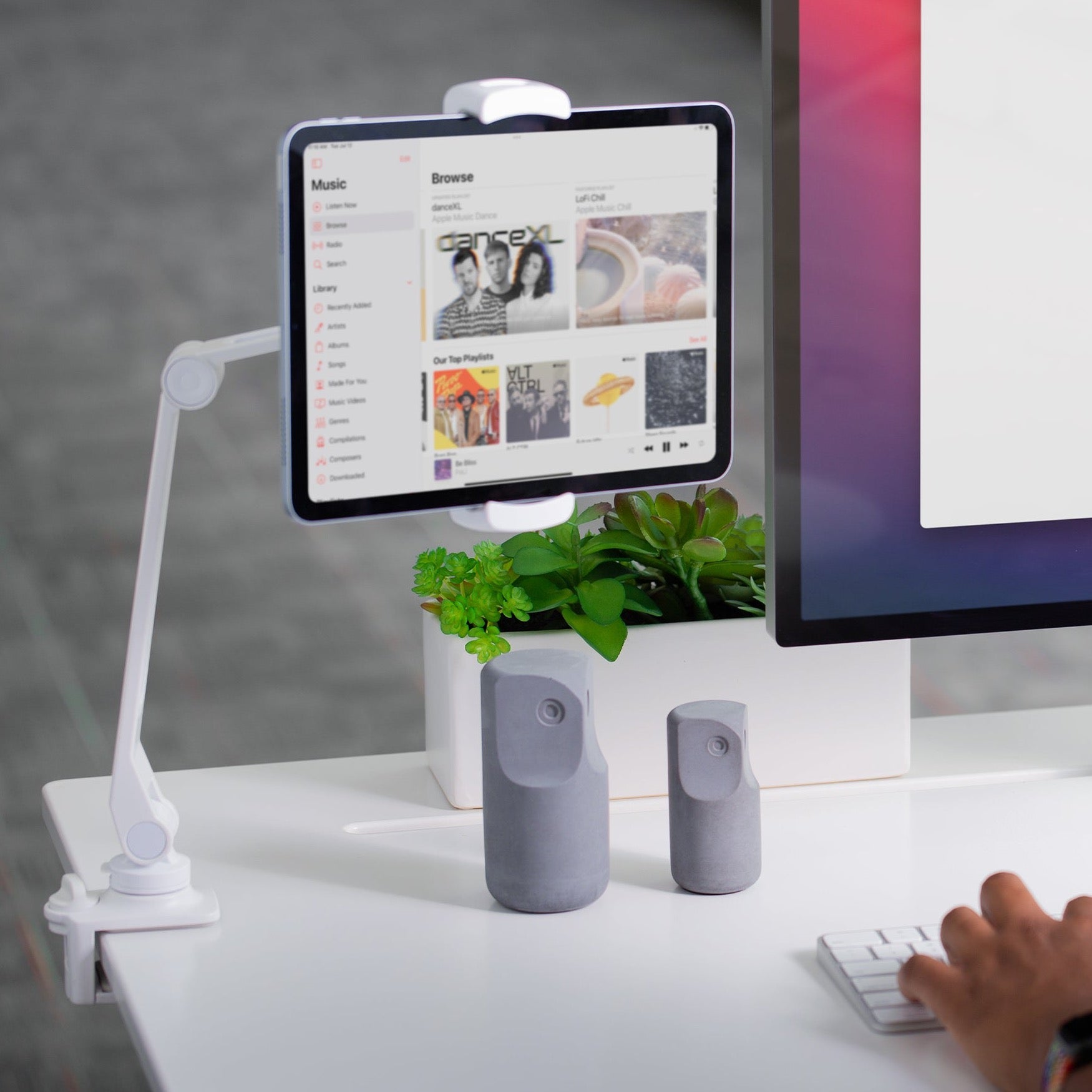 HoverBar Duo - Long Arm Tablet Holder on Desk (2nd Gen) - Storming Gravity