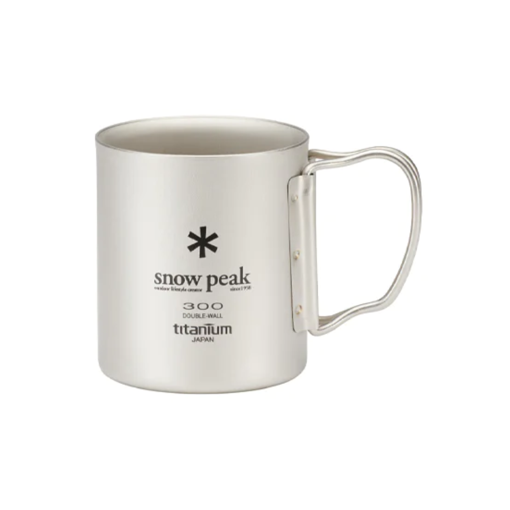 Snow Peak Titanium Double Wall Cup 300ml with Folding Handle - Storming Gravity