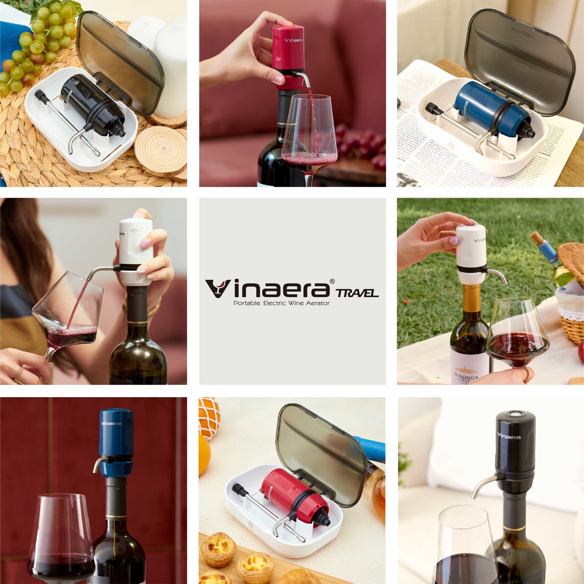Vinaera Travel - Compact & Portable Wine Aerator - Storming Gravity